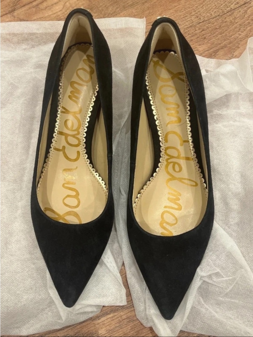 Sam Edelman Black Suede Pointed-Toe Women's Pumps